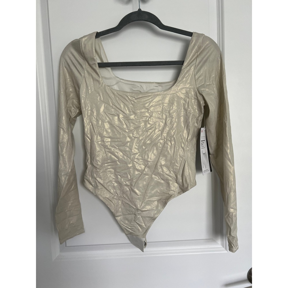 Lululemon Wundermost‎ Ultra-Soft Nulu Square-Neck LS Bodysuit *Shine - Size Med